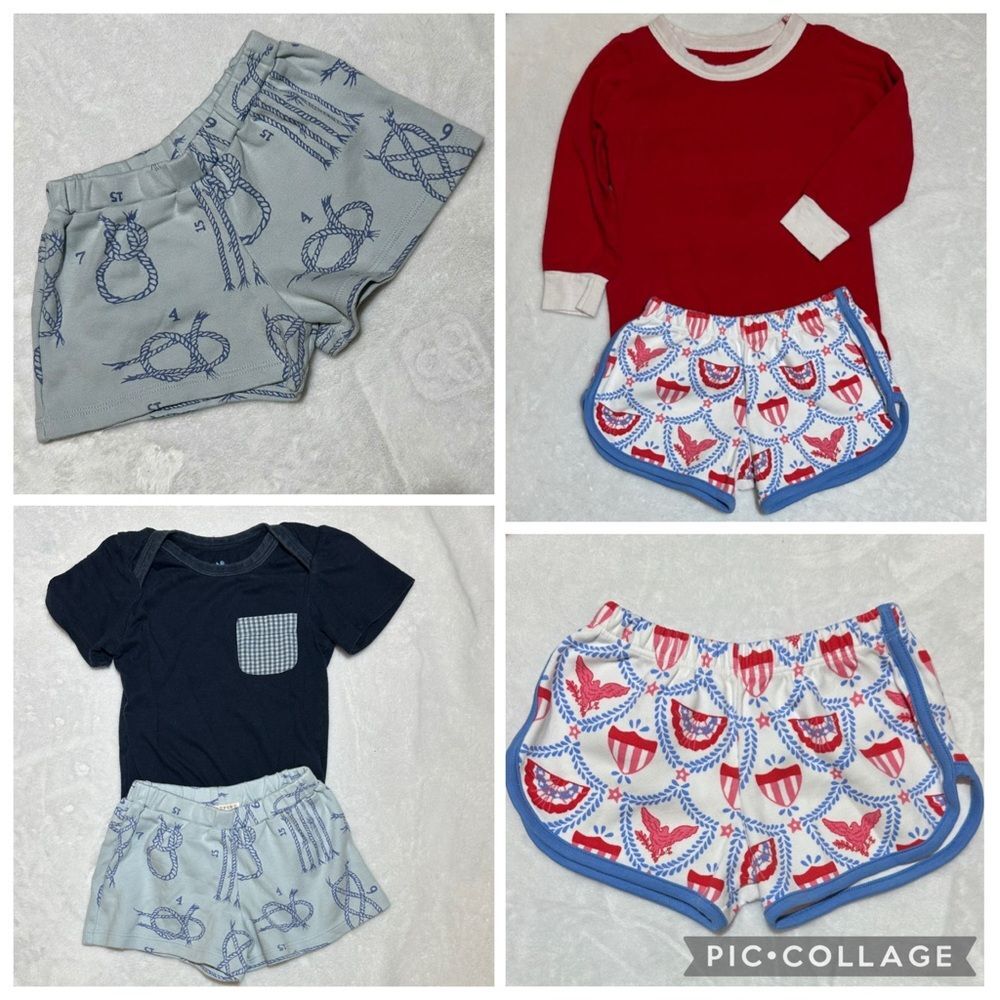 NWOT/EUC The Beaufort Bonnet Co./Blue Rooster nautical patriotic sets 12/18m